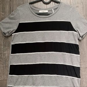 Sandro Grey black stripe Tshirt tee